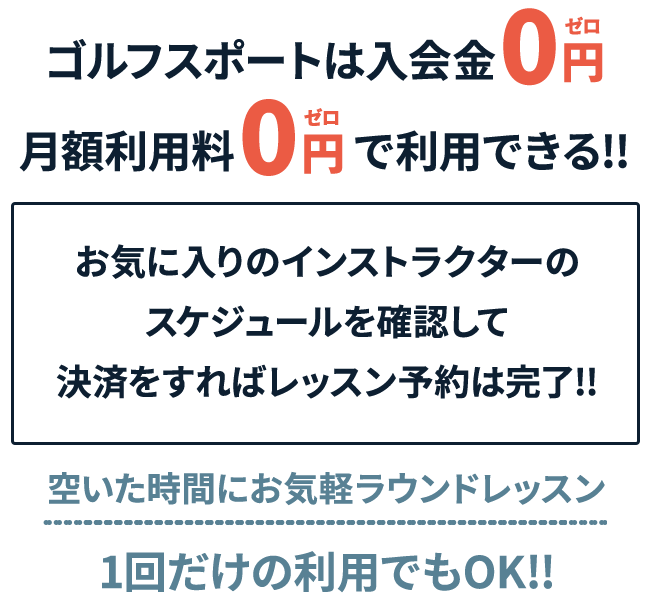 ゴルフスポートは入会金0円、月額利用料0円